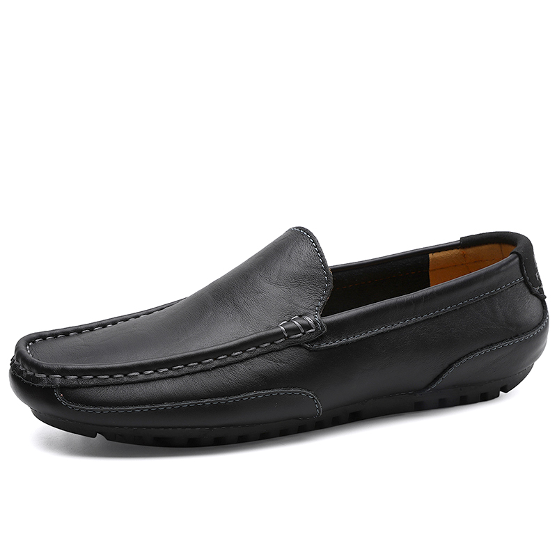 Sapatos masculinos de couro luxo na moda 2024 casual deslizamento em mocassins formais mocassins italiano preto masculino sapatos de condução tênis