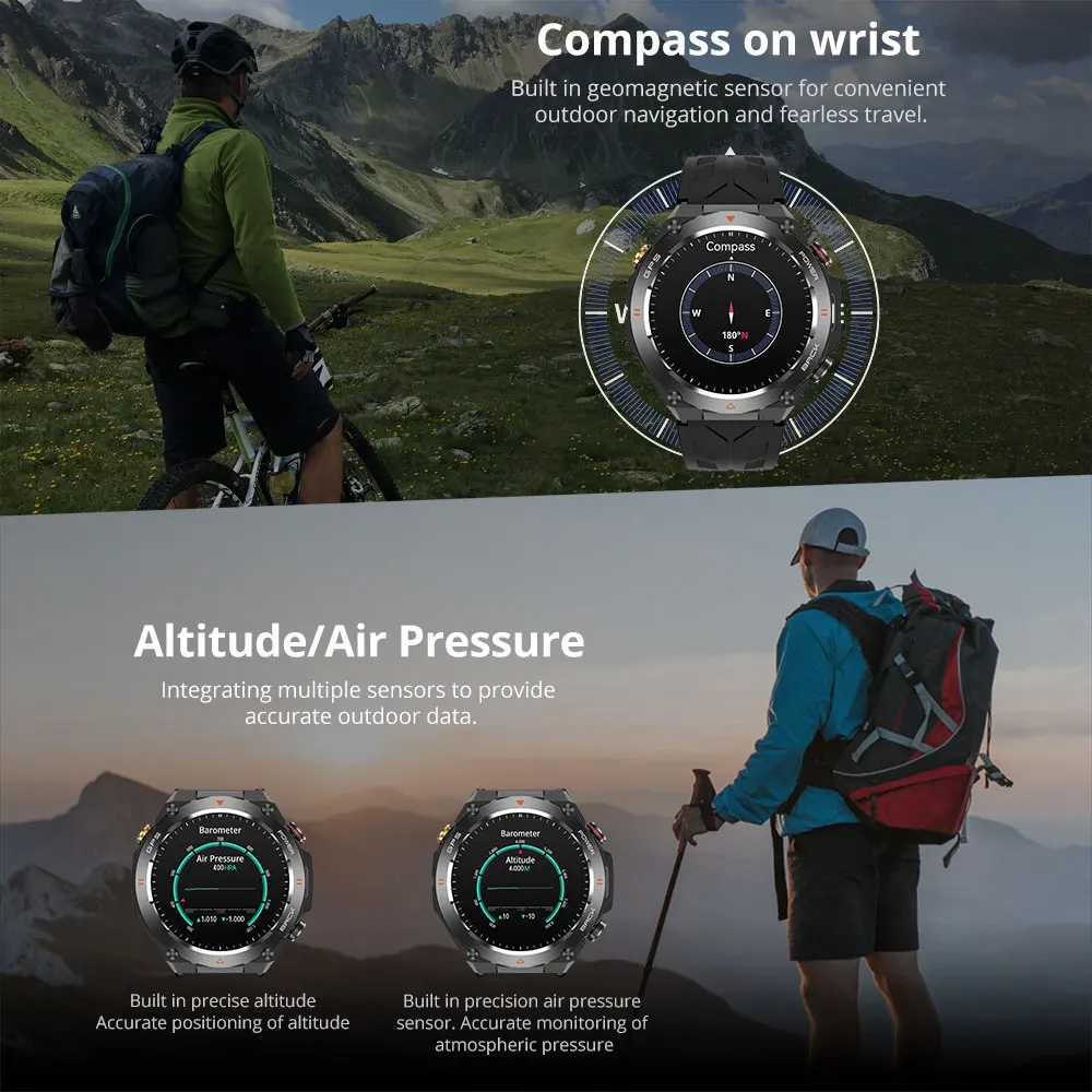 2024 COLMI V75 GPS Smart Watch 1.45" Ultra HD Display Built-in GPS & Compass Make/Receive Phone Calls Smartwatch 650mAh Battery