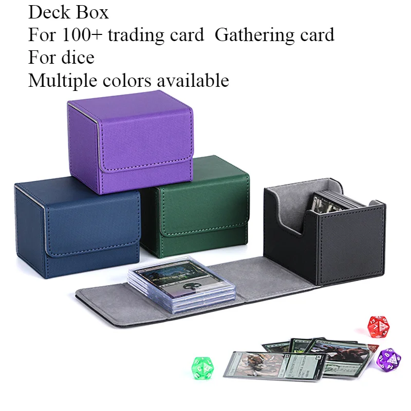 100+ Trading Card Deck Box Sammelkartenspielzeug mit Magnetverschluss Spielkarten Aufbewahrung Spielkartenetui Schutz für Brettspiel