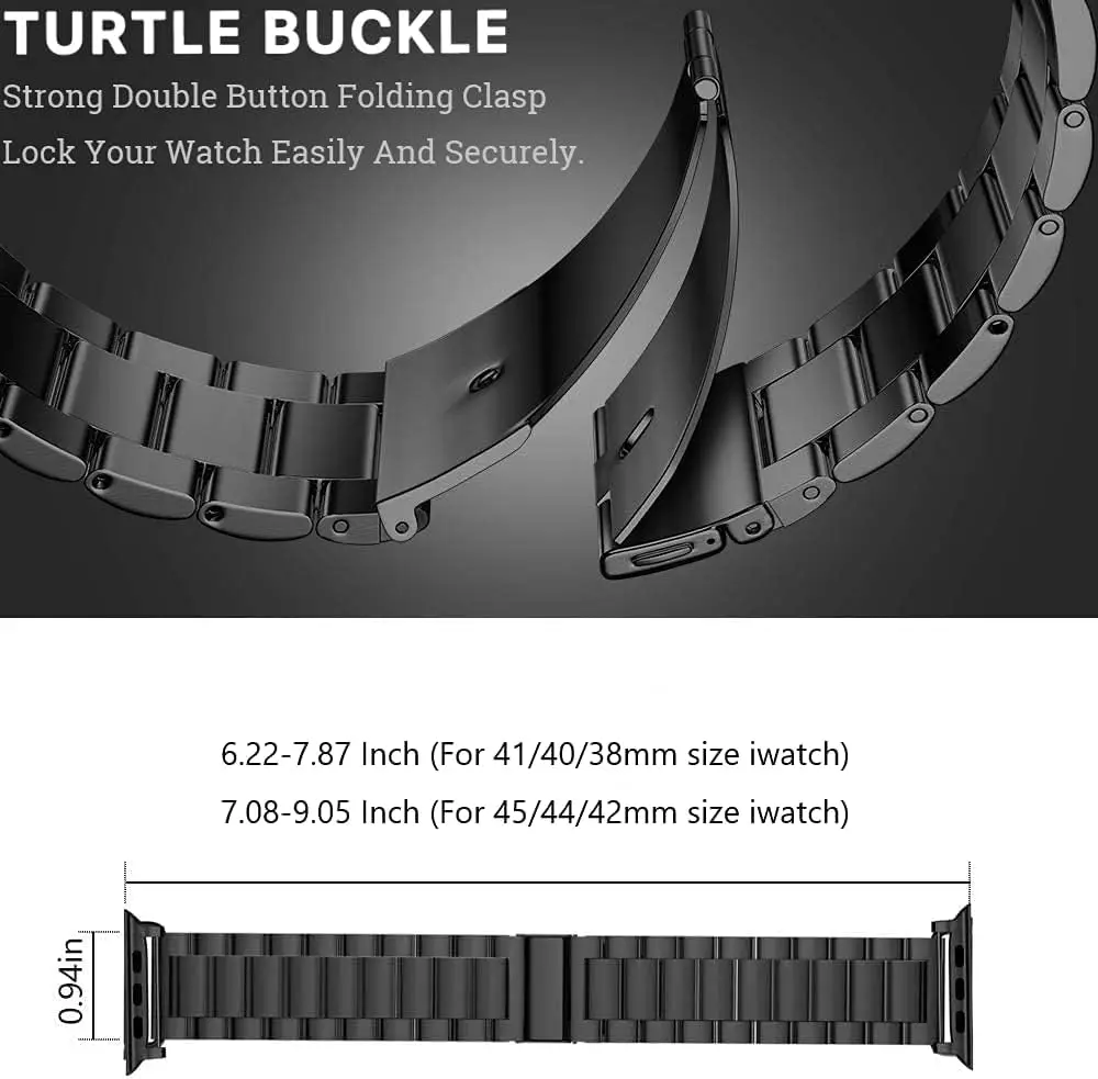 Pulseira de aço inoxidável para apple watch ultra 2 49mm 40mm 44mm 42mm 41mm 45mm 46mm pulseira para iwatch série 9 8 7 se 6 pulseira