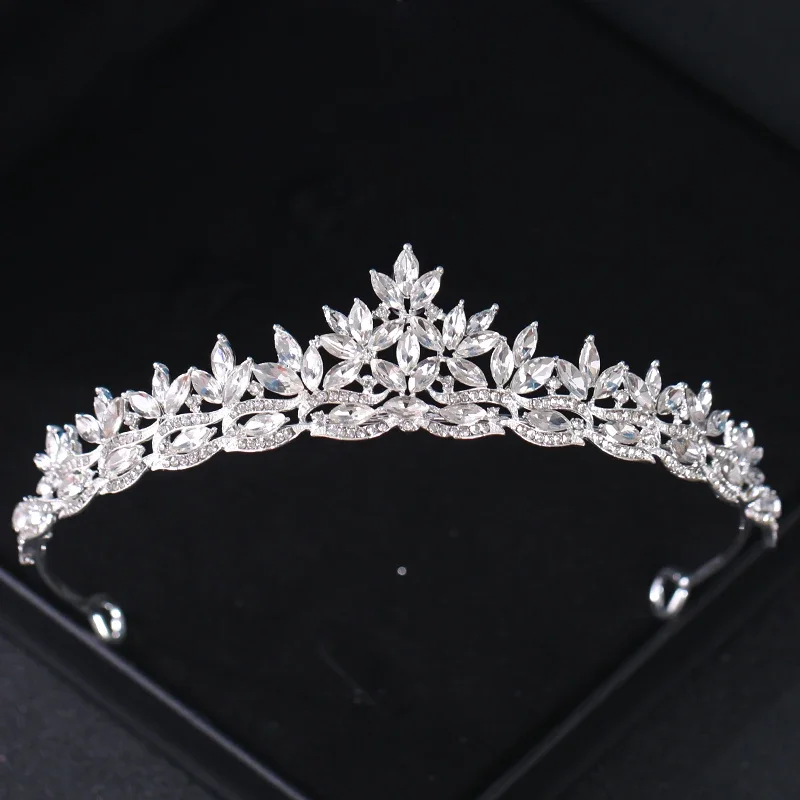 Accessori per capelli con corona e tiara color argento per donna Accessori da sposa Corona per diadema con strass di cristallo da sposa