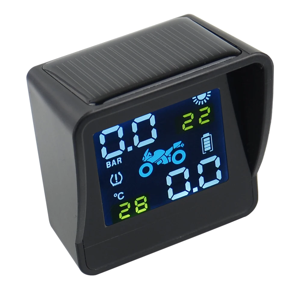 USB Solar Charging Motorcycle TPMS Motor Tire Pressure Tyre Temperature Monitoring Alarm System with 2 External Best Quality