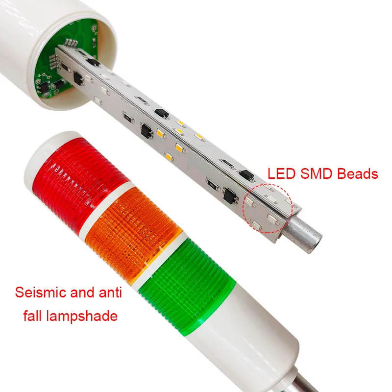 Multi layer warning light Machine tool Three color light LED Signal lighthouse sound Light alarm OperationFaultLight 12/24V 220V