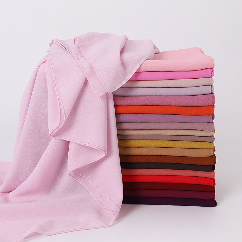110*110cm quadrado chiffon hijab lenços sólidos para mulheres xales muçulmanos headwraps casual cor lisa hijab