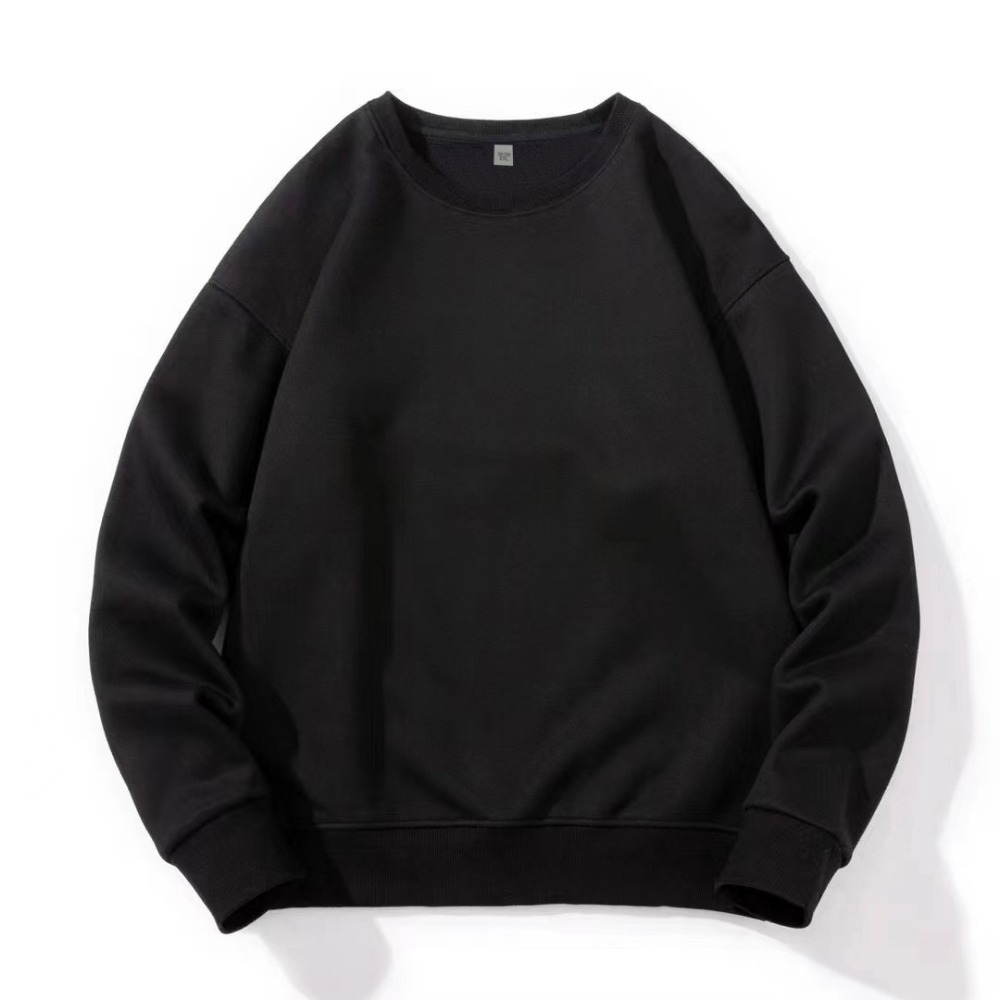 Männer Baumwolle Frühling Herbst Einfarbig Oansatz Sweatshirt Universal Einfache Casual Pullover Paar Langarm T-shirt Weiß Top