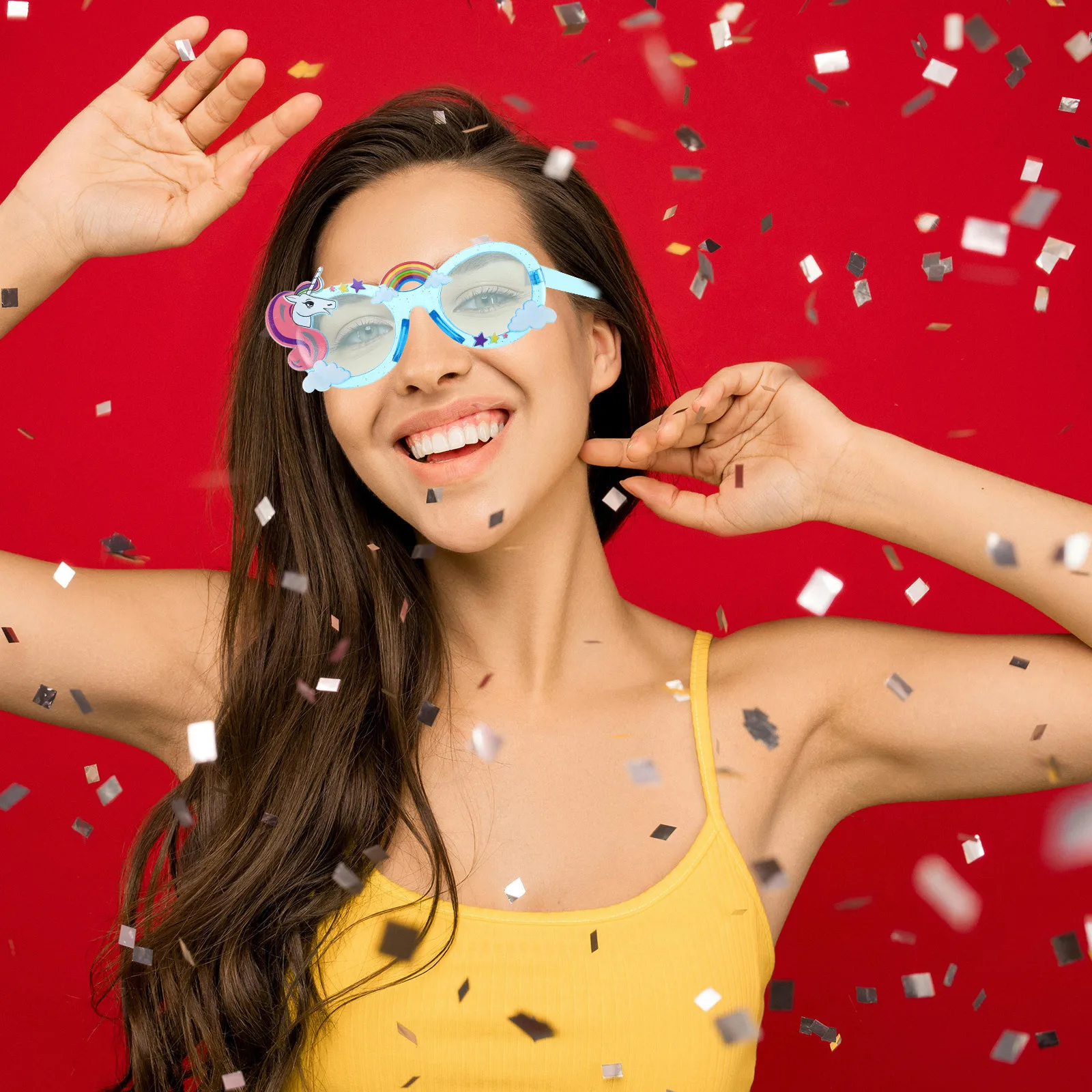 Regenbogen Einhorn Cartoon Geburtstag Party Brille Spaß Sonnenbrille Photo Booth Prop Bequeme Brillen Neuheit Party Supplies