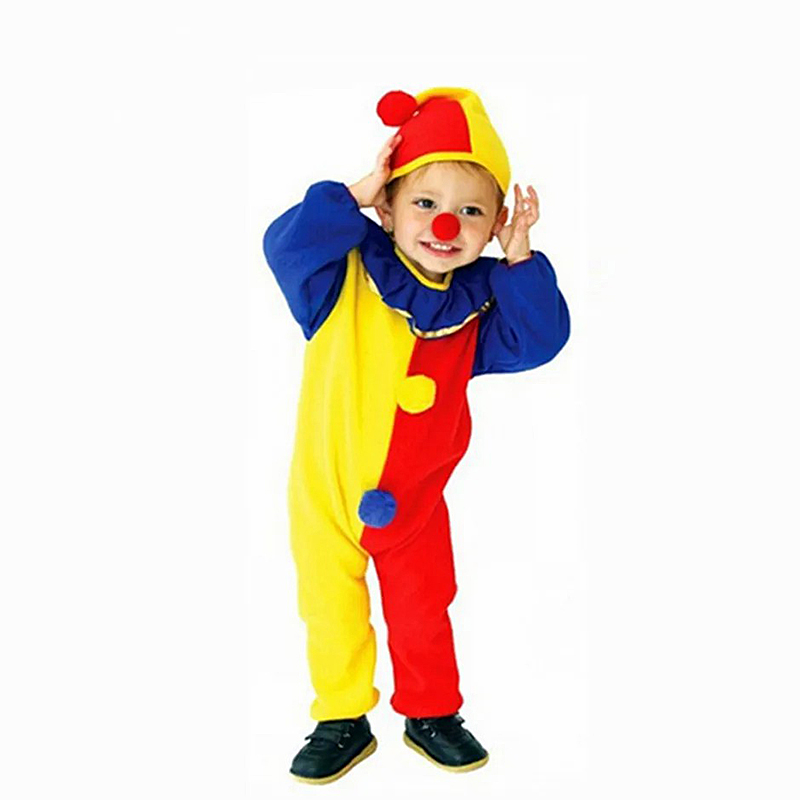 Sydanne Bambini Carnevale Clown Circo Costumi Cosplay Halloween Bambini Ragazzi Ragazze Baby Compleanno Festa di Halloween Cappello della tuta