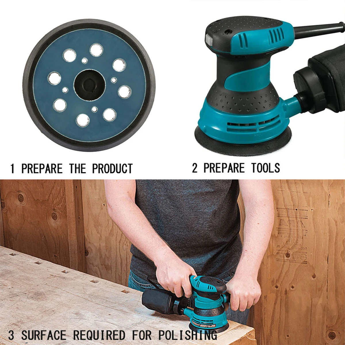 125 มม.5 นิ้ว Sander Pad 8 หลุม 3/4 เล็บ Backing Sanding Disc Pad HOOK LOOP Sanding Pads สําหรับ Electric Orbital Sander ขัด