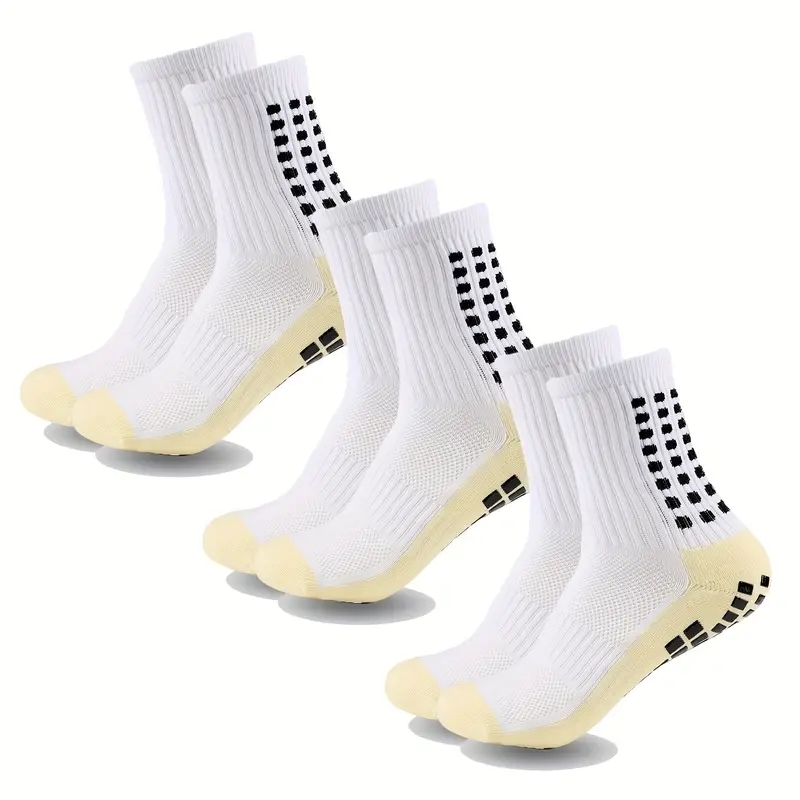 3 คู่ Anti-SLIP ถุงเท้าฟุตบอลผู้ชายผู้หญิงกีฬาถุงเท้าหนา Breathable สบายฟุตบอลบาสเกตบอลวิ่งถุงเท้า Grip
