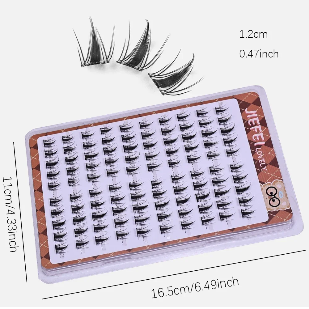 DIY Self-Adhesive Cluster Lashes 10 Rows/Box, Glue-Free Manga Style Sectioned Eyelashes Natural Look