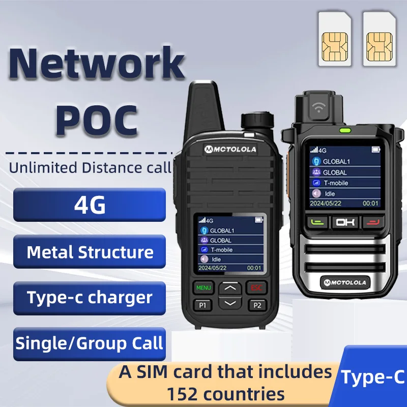 MOTOLOLA Global -4G POC Walkie-Talkie, 5000-kilometer ferngesteuertes Walkie-Talkie, Global Police Civil Fleet Walkie-Talkie (kostenlos)