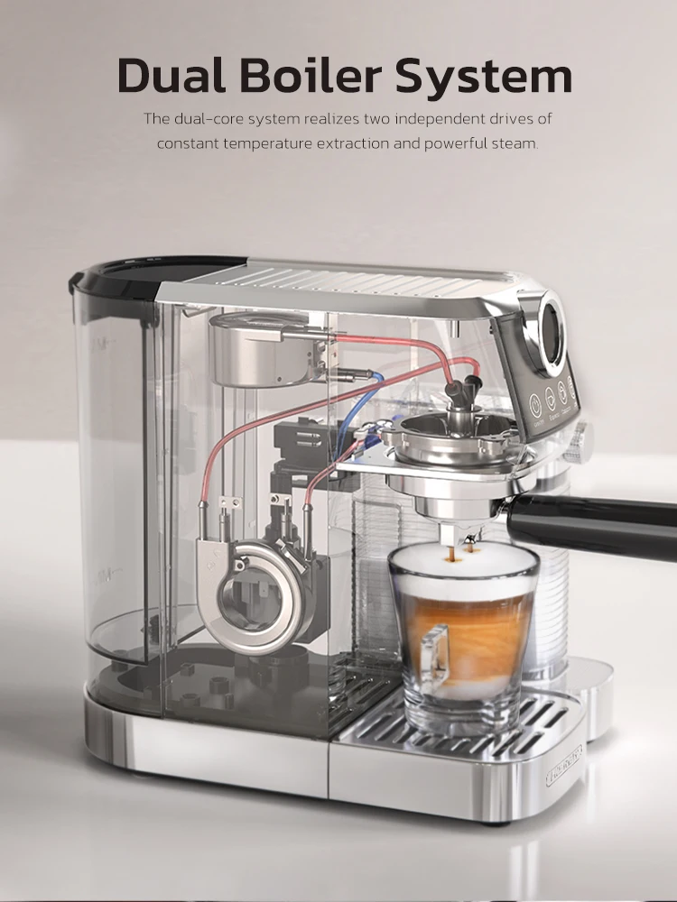 HiBREW-cafetera semiautomática 3 en 1, máquina de café expreso, capuchino, Latte, leche, espuma, café molido, acero inoxidable, H13A