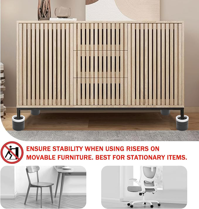 Coffee Table & Furniture Foot Pads: Moisture-Proof, Shock-Proof, Shock-Absorbing, Heightening, Fixing – Universal Leg Riser Base