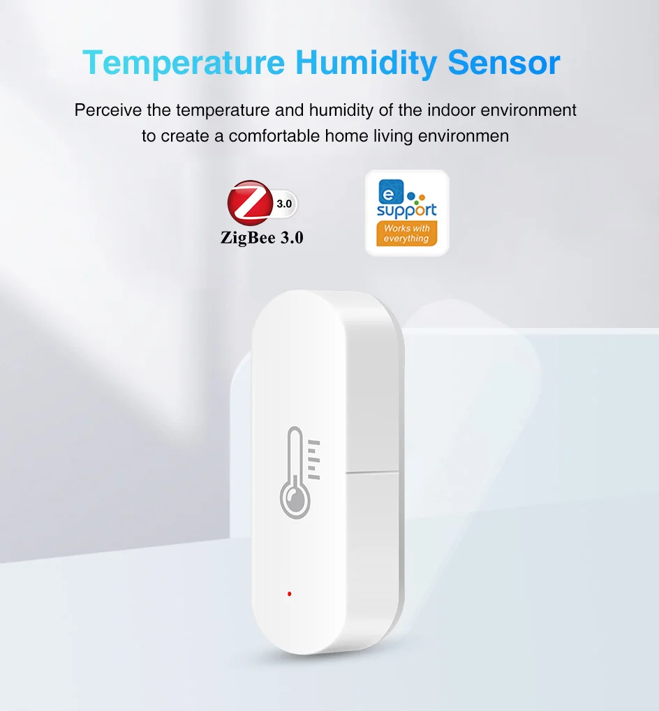 EWeLink App Zigbee Sensor de temperatura e umidade Smart Home Indoor Higrômetro Termômetro Funciona com Alexa Google Yandex Alice