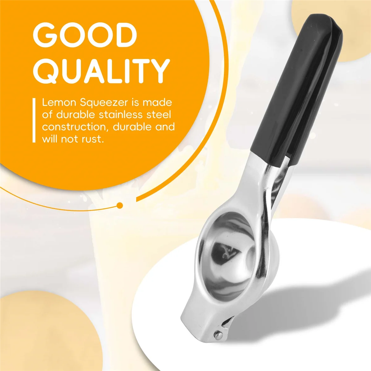 Lemon Squeezer - New Stainless Steel Manual Lemon Juicer, Lemon Squeezer Press with High Strength, Silicone Handle
