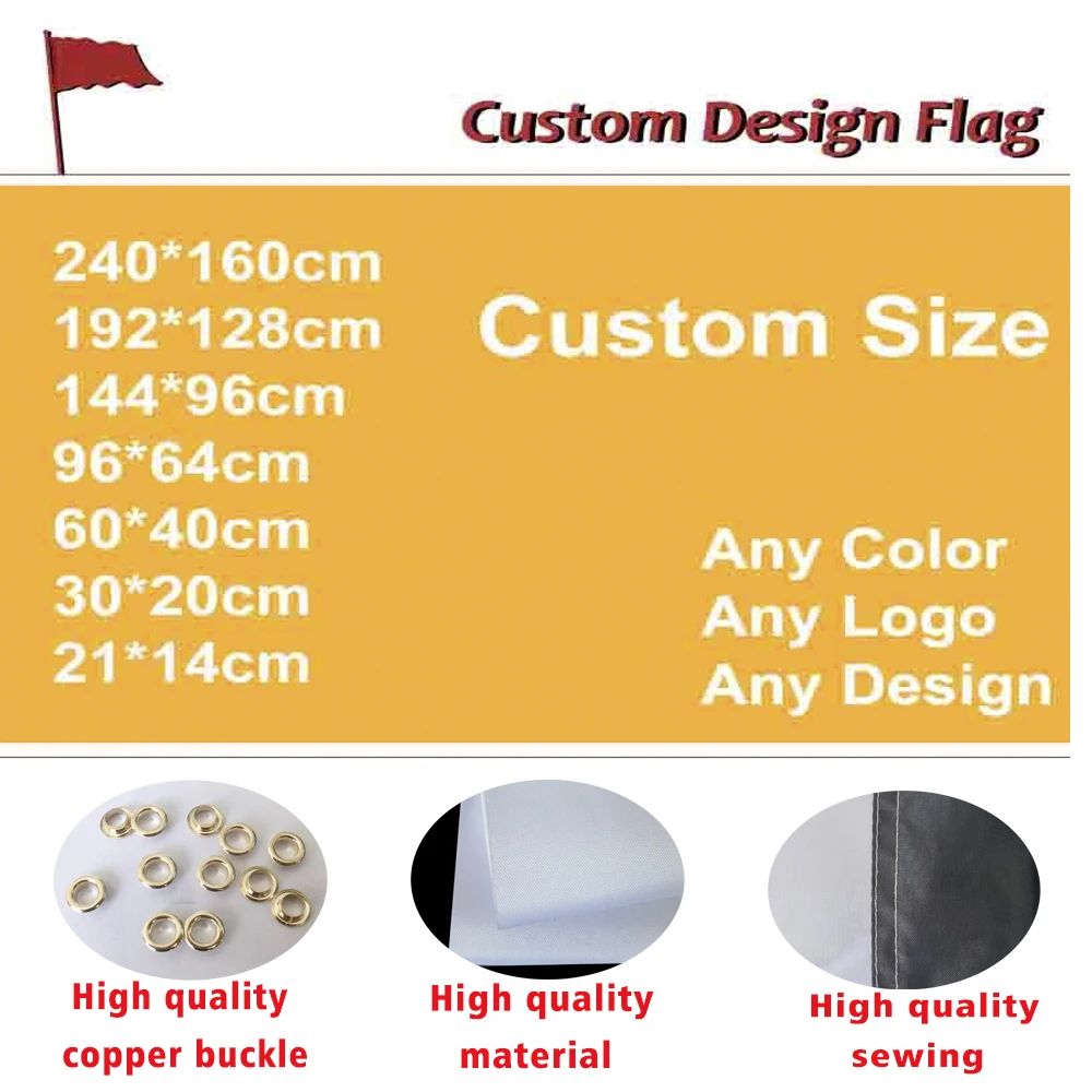 Graphic Custom Printed Flag Polyester Shaft Cover Brass Grommets Outdoor Advertising Banner Decoration Party Sport