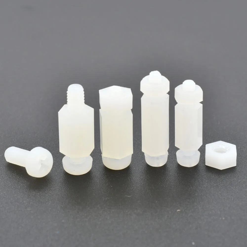 M2 M2.5 M3 M4 Nylon Motherboard Standoff PCB Support Circuit Board Column Rack Pillars Spacer Plastic Hex Screw Bolt and Nut Set