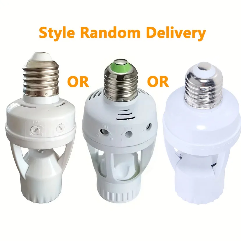 PIR Motion Sensor Light ซ็อกเก็ต 85-265V เวลาหน่วงเวลาเซ็นเซอร์อินฟราเรด E27 LED โคมไฟกลางคืนฐานอะแดปเตอร์สวิทช์อัตโนมัติ
