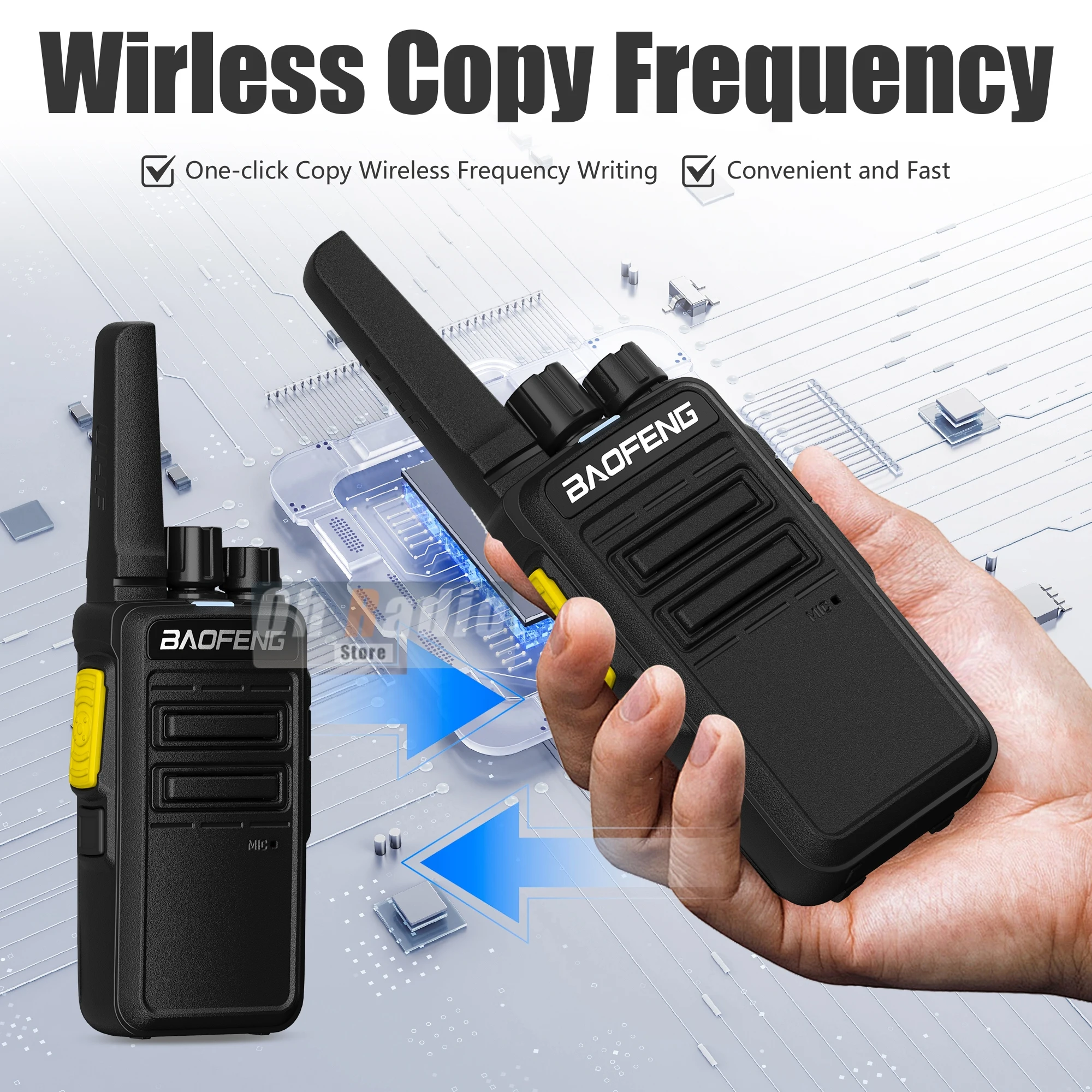 2/4PCS Baofeng BD-V12A Mini Walkie Talkie Noise Reduction Wireless Copy Frequency Type-C Charger V12-A Ham Two Way Radio Hunting