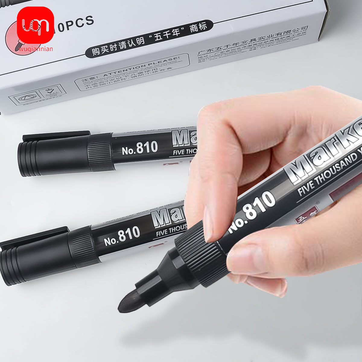 WQN-2/5PCS permanente markers met sneldrogende zwarte inkt voor hout, glas en metaal, lichtbestendig en sneldroogt