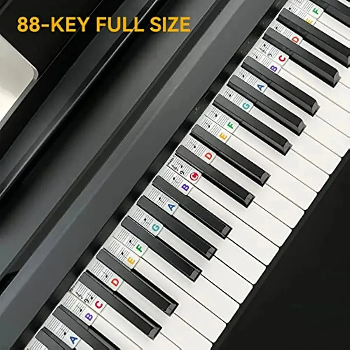 Miwayer pianotoetsenbordstickers voor 88/61 toetsen, verwijderbare pianotoetsenbordnotitielabels voor het leren van pianonotities Gids voor beginners