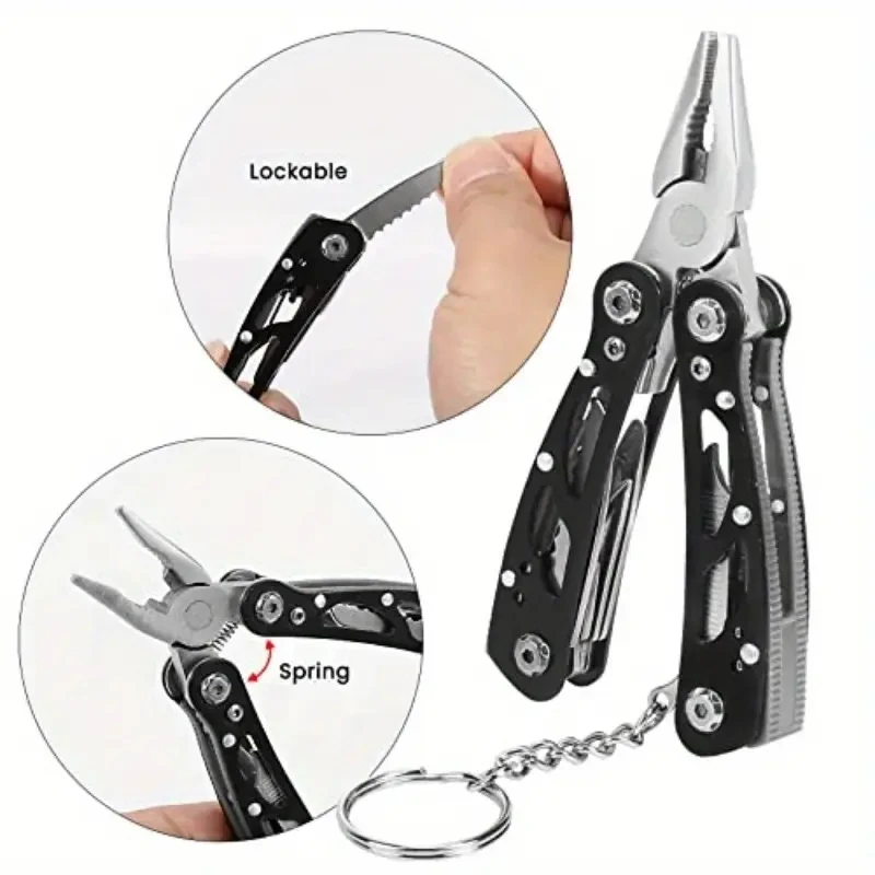 ยุทธวิธีอเนกประสงค์ซ่อม,MINI แบบพกพาพับคีม,พับ multitool กระเป๋ามีดคีมการล่าสัตว์กลางแจ้ง survival Rescue