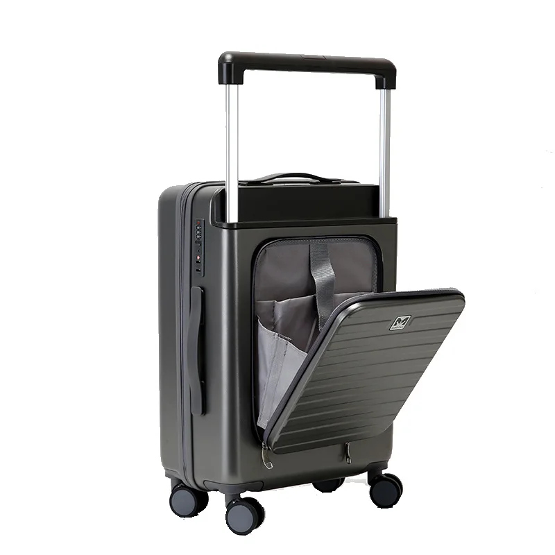 Reisekoffer zurück offene Abdeckung Roll gepäck mit Rädern Handgepäck Boarding Box Mode Trolley Gepäck tasche