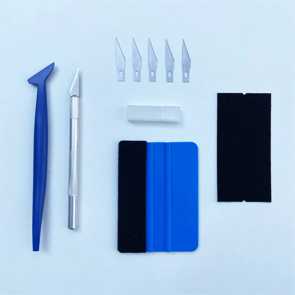 Juego de Herramientas de envoltura de película de coche, raspador de película de Color cuadrado grande, papel tapiz, escurridor de pegado, herramienta de tinte de ventana, accesorios de coche, 9 piezas