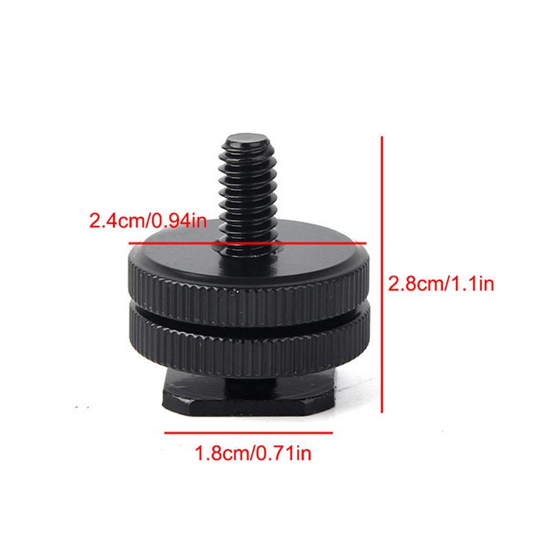 1/4 Hot Shoe Mount Phone Holder Dual Nut Cold Shoe Adapter Bracket For Double-Layer Camera Hot Shoe Adapter Accessories