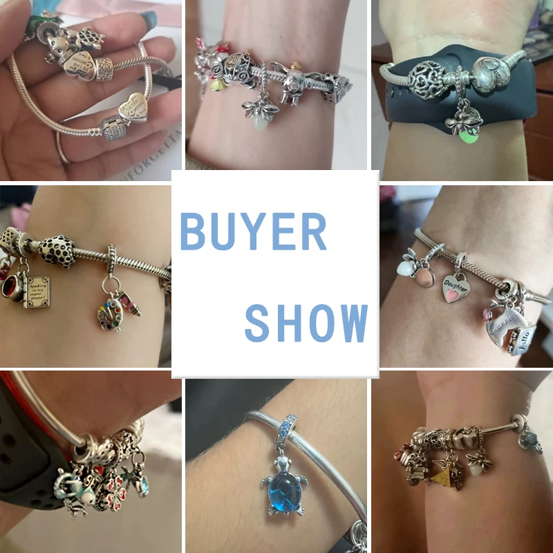 เครื่องประดับแสนสวยใส่สร้อยข้อมือลูกปัดคริสตัลเงินของ Pandora 925ลูกปัดขนนกสีฟ้ารูปผีเสื้อผีเสื้อเรืองแสงของขวัญสำหรับเครื่องประดับประจำวันแบบทำมือ