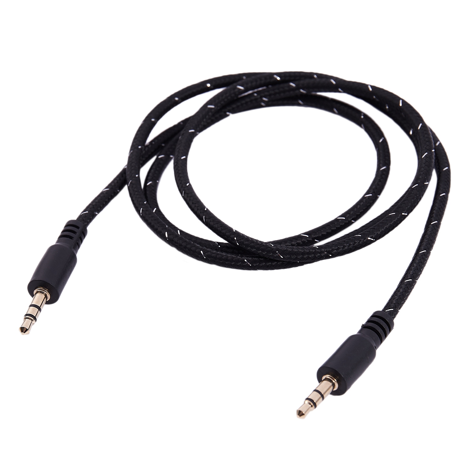 El más nuevo cable auxiliar de audio estéreo macho a macho de 1M 3,5 mm para teléfono de coche, negro