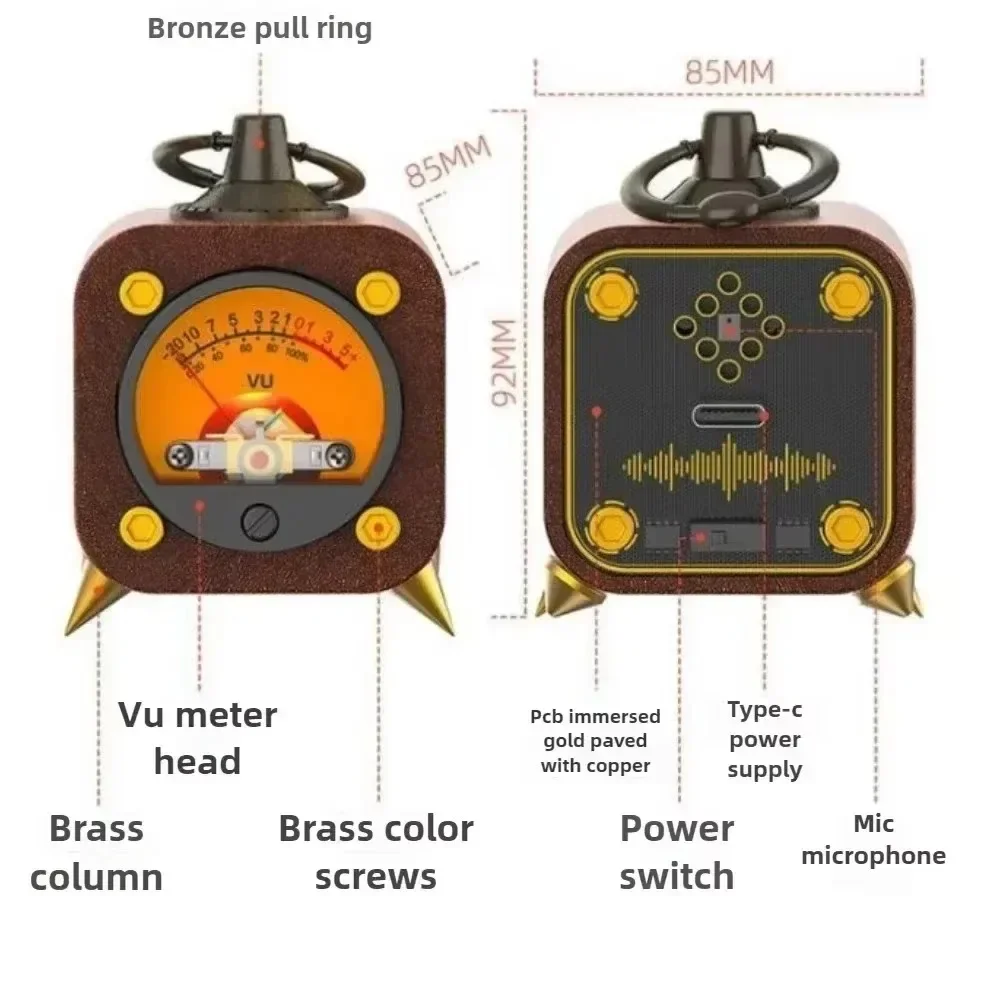 Pickup in noce nera Controllo del suono Misuratore di livello VU Decompressore pendente Misuratore audio con pickup in noce nera