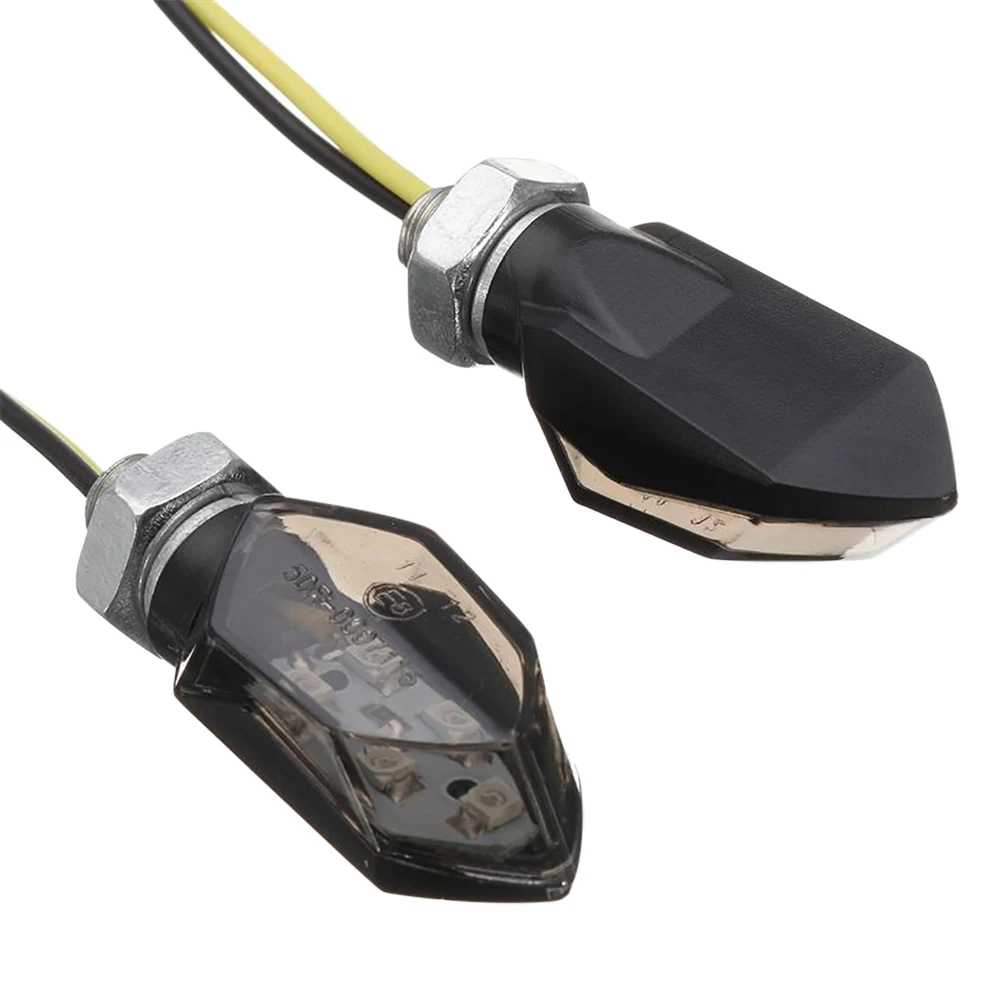 4PCS/set Mini Motorcycle Smoke Lens Turn Signal Light 5LED 12V Amber Blinker Indicator Lamp Motorcycle Universal Easy to Install