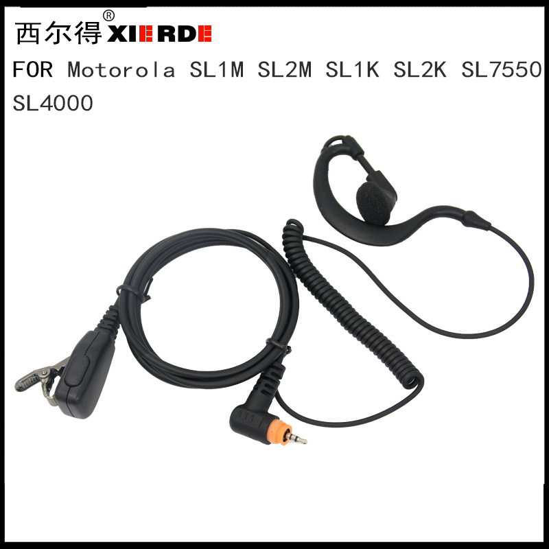 XIERDE Earhook G shape in line earpiece Headset Mic For Motorola Radio SL1M SL1K SL1600 SL300 SL7500 SL400 SL4000 SL7550 TLK100