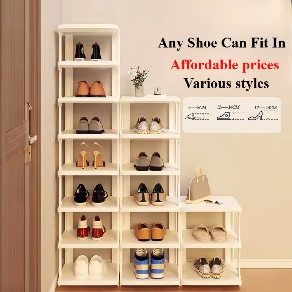Multi-layer Shoe Rack Plastic Shoes Organizer and Storage Large Capacity Entrance Shoe Rack Household Shelf Storage Space Saving