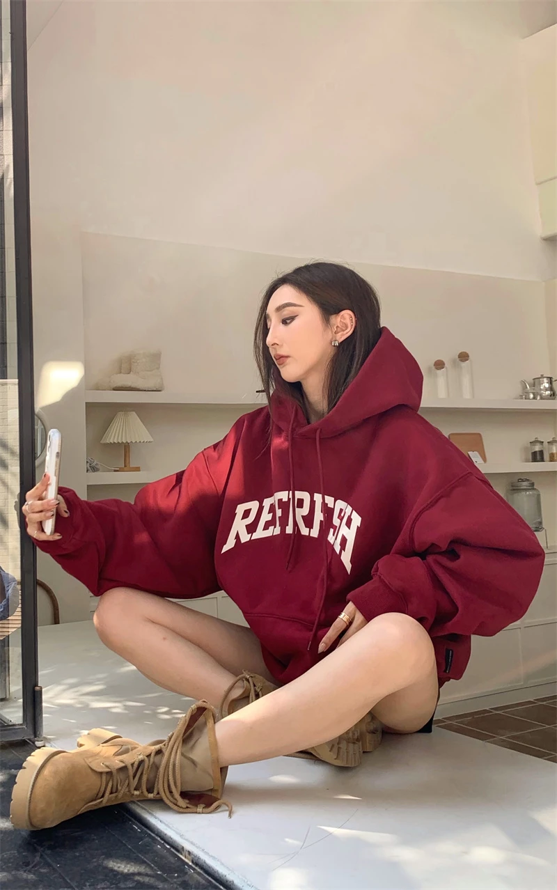 Mole Estilo Americano Retro para Mulheres, Outono Inverno, Com Forro Espo, Estilo Oversize, Versão Coreana, Casaco de M...