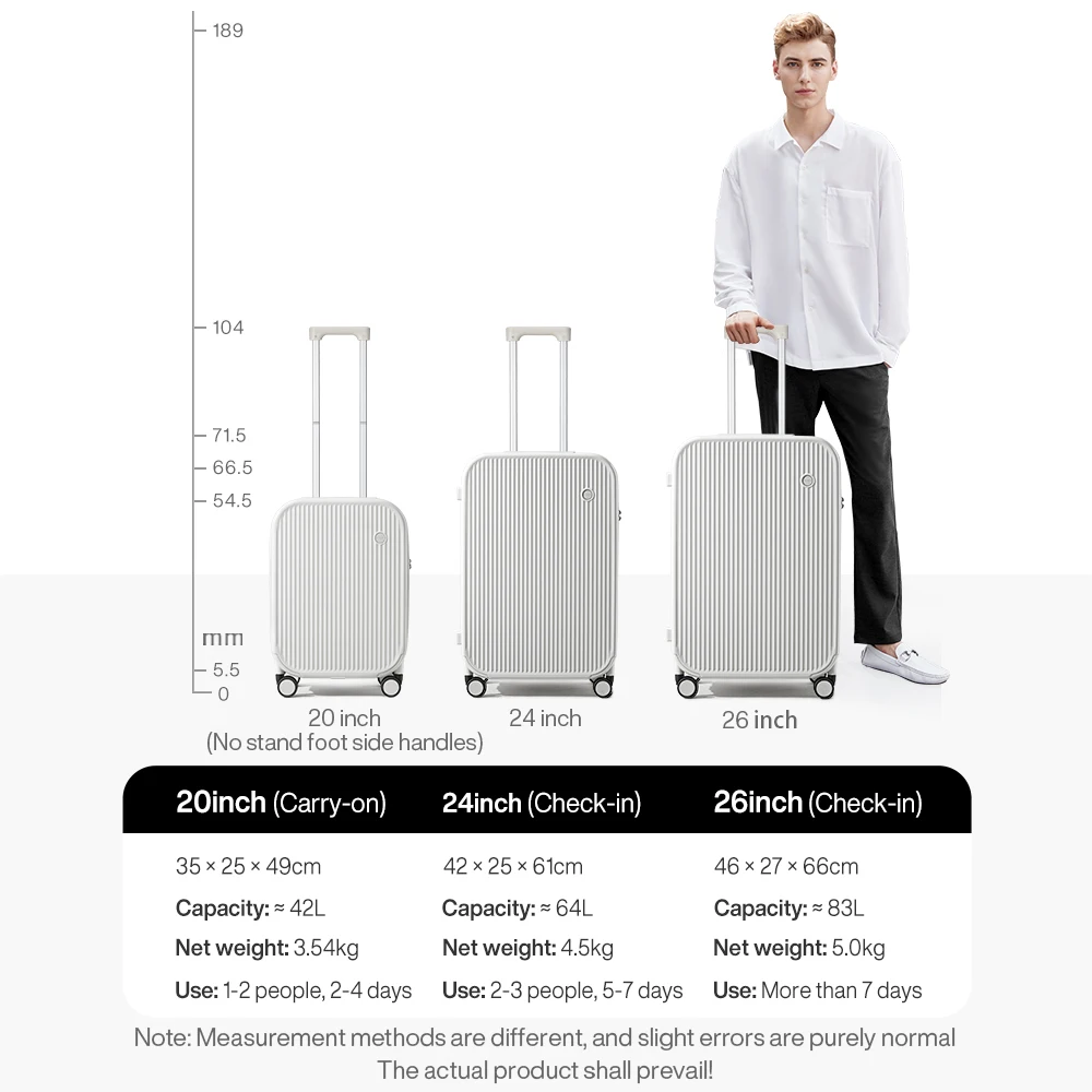 Mixi 2024 ออกแบบใหม่กระเป๋าเดินทางพกพากระเป๋าเดินทางถ้วยผู้ถือโทรศัพท์Hard Shell Rollingกระเป๋าเดินทางPC Spinnerล้อรถเข็นกรณี