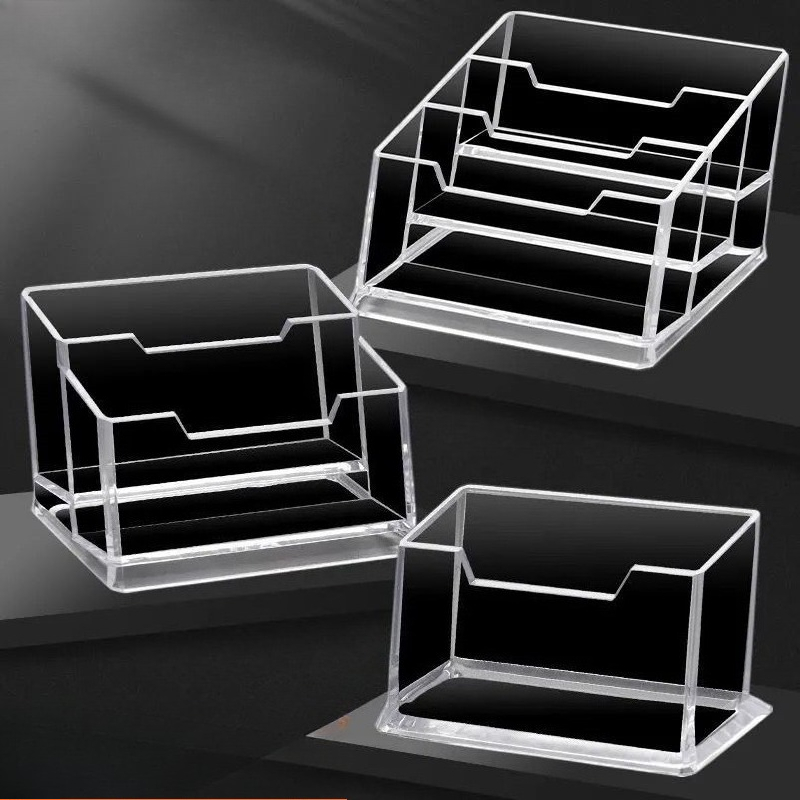 Creative Transparent Acrylic Card Storage Box, Large Capacity Business Card Box
