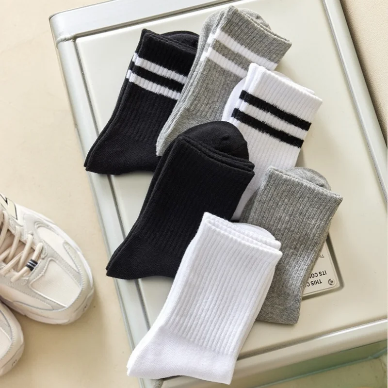 Heren Dames Halfhoge sokken Zwart Wit Grijs Casual Crew Sokken Ultrazacht Ademend Unisex Sport Werk Dagelijkse outfits 6 10 12 paar