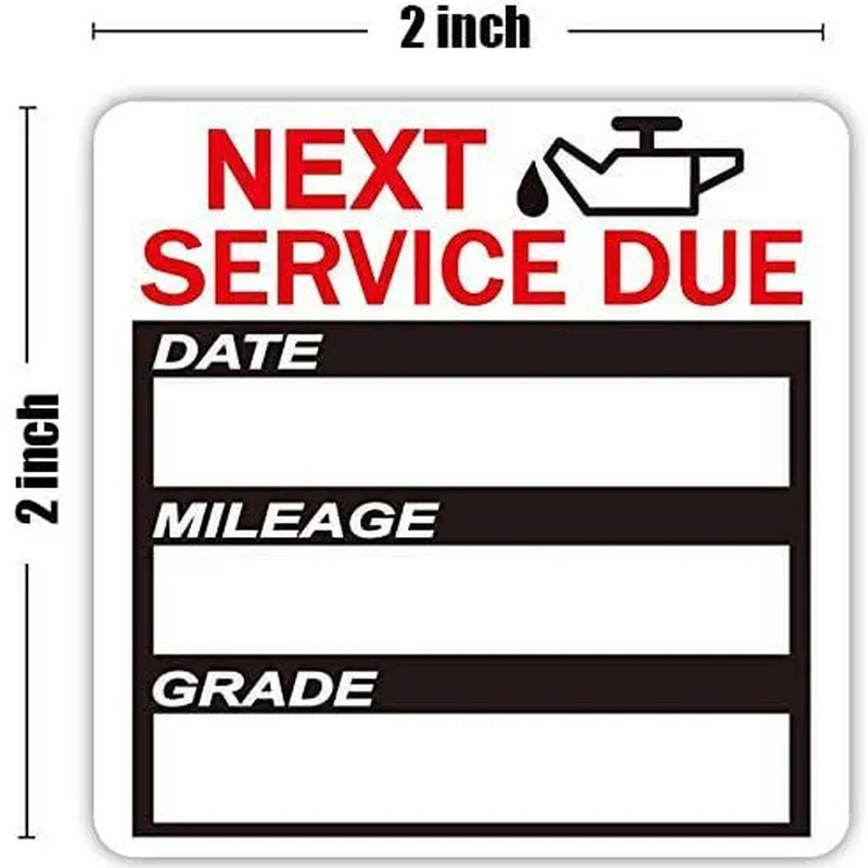 40 ชิ้นเปลี่ยนน้ํามัน Maintenance Service เตือนสติกเกอร์หน้าต่างสี่เหลี่ยมผืนผ้าป้ายกาวสติกเกอร์สติกเกอร์รถ "NEXT SERVICE DUE"