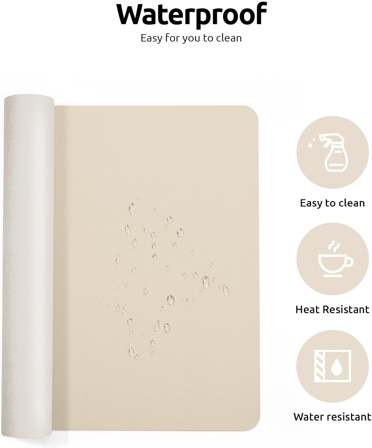 Grand Tapis de Souris en Polymère Antidérapant, Protection de Bureau en PU, Idéal pour Ordinateur Portable