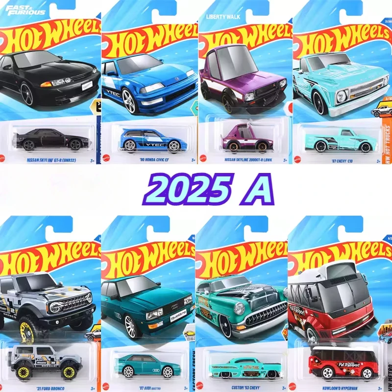 Coche Hot Wheels Original para niños, juguetes 1/64, vehículos fundidos a presión, Batman Nissan Skyline Tesla, modelo Audi Quattro Alpha Pursuit Honda Civic