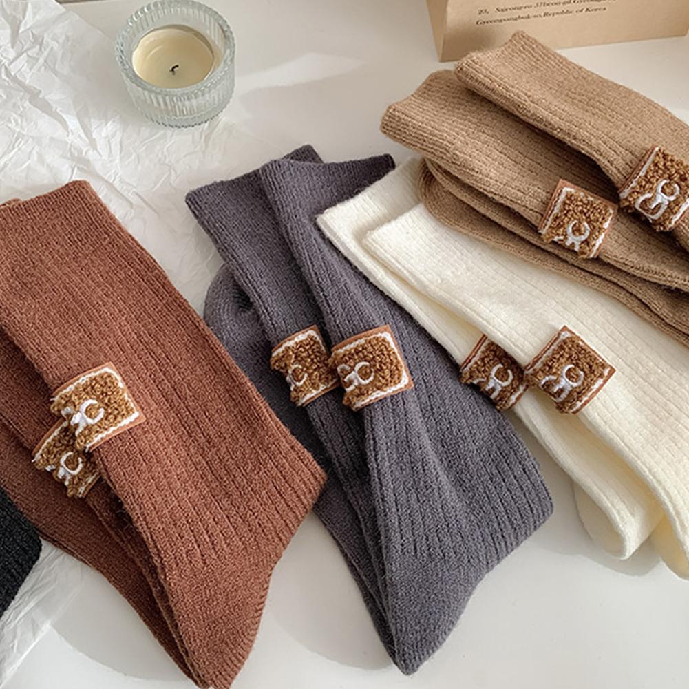 Calcetines de invierno acogedores y gruesos hasta media pantorrilla, calzado informal de algodón suave, cálido y cómodo, medias de temporada