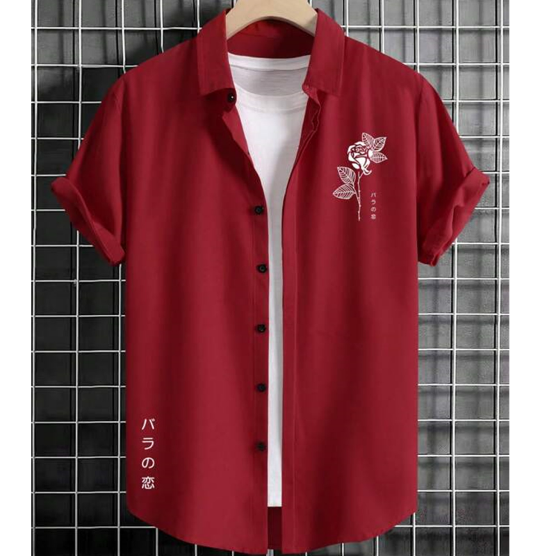 Camisa hawaiana para hombre con estampado de flores y texto en 3d, sudadera para fiesta en la playa, camisa holgada de gran tamaño y blusa, ropa de hombre de alta calidad