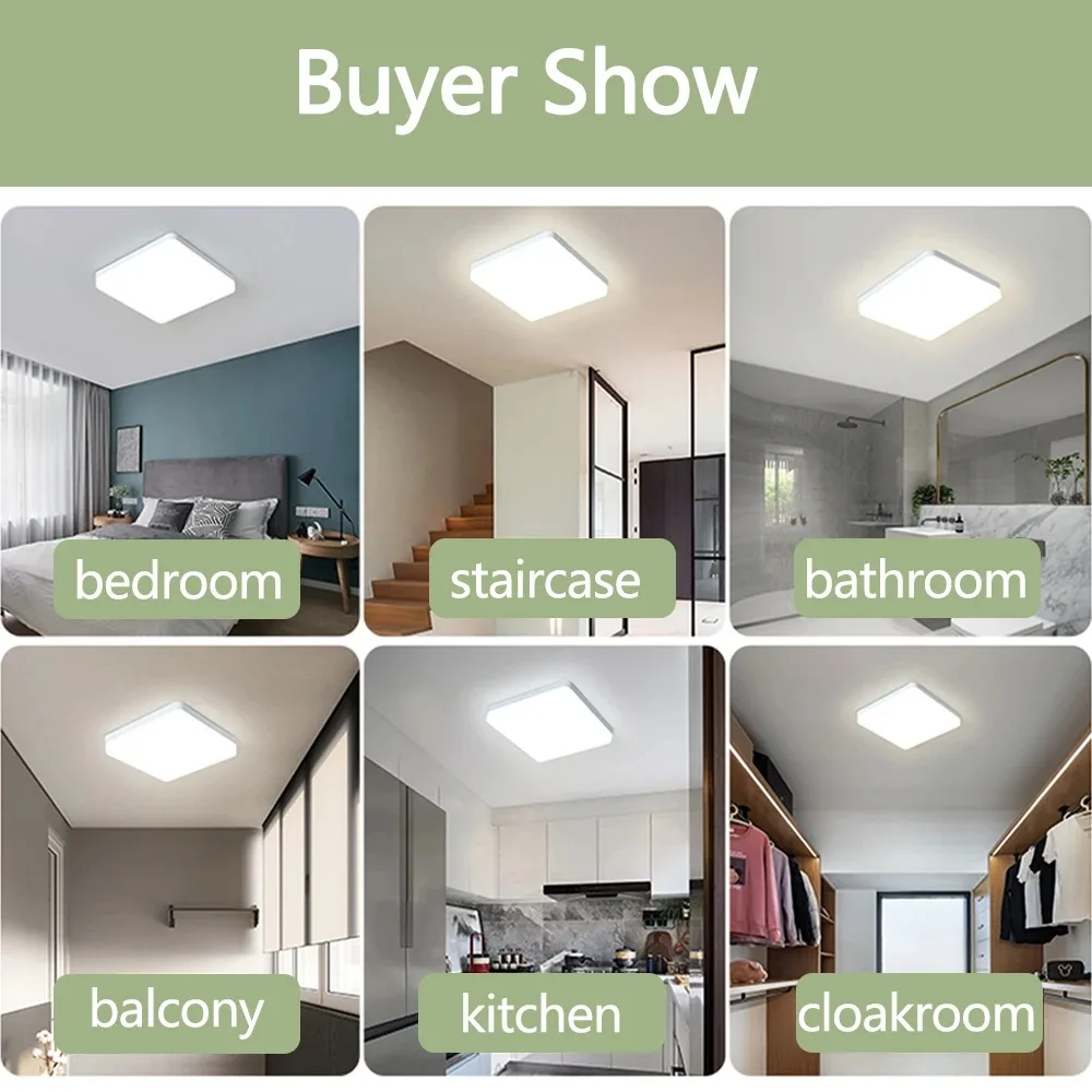 Quadratische LED-Deckenleuchte für Wohnzimmer, 110 V, 220 V, moderne Deckenleuchte, 18 W, 24 W, 36 W, 48 W, Schlafzimmerbeleuchtung, Badezimmer, Küche, Beleuchtung
