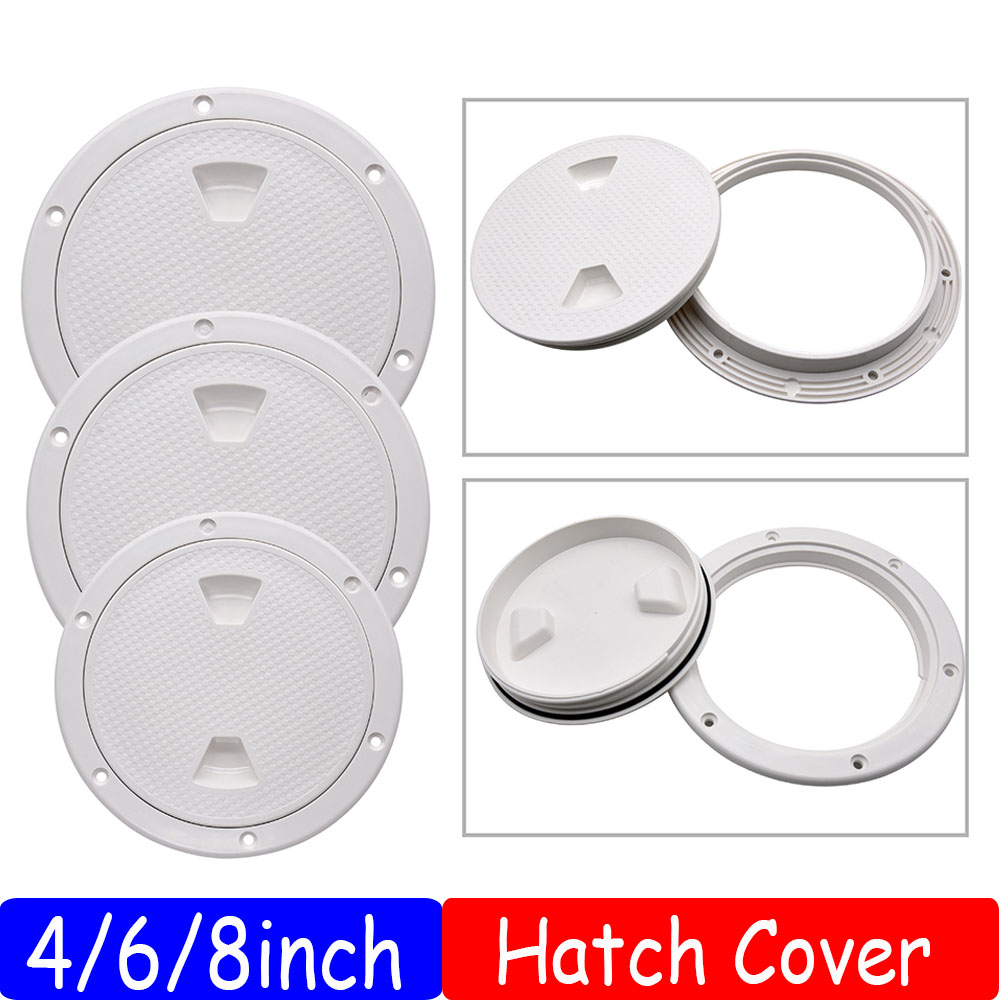 ZMFJH 4 6 8 Zoll ABS Runde Deck Inspektion Zugang Lukendeckel Kunststoff Weiß Bootsdeck Inspektionsplatte für Boot Yacht Marine