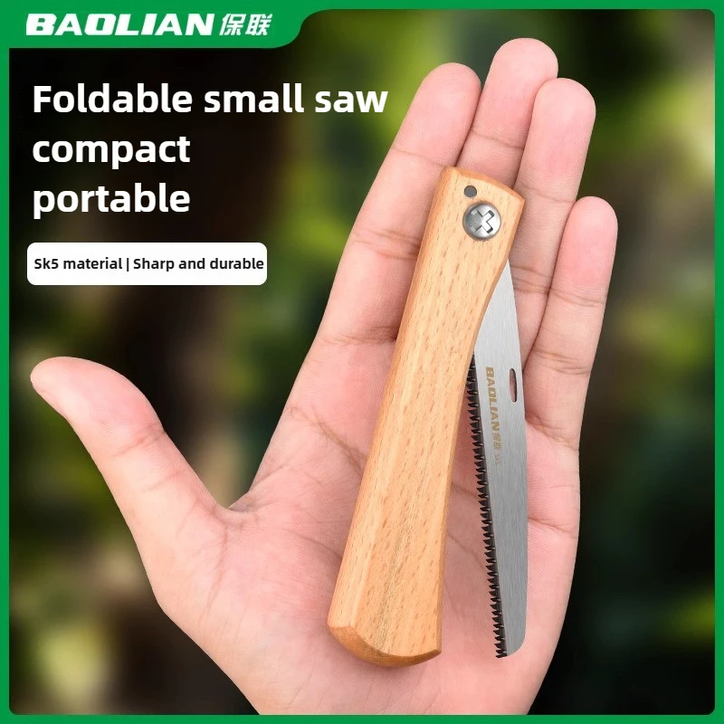 Mini sierra Manual plegable, mango de madera antideslizante, sierra plegable de corte al ras para sierra Manual, herramienta de corte de plástico para carpintería