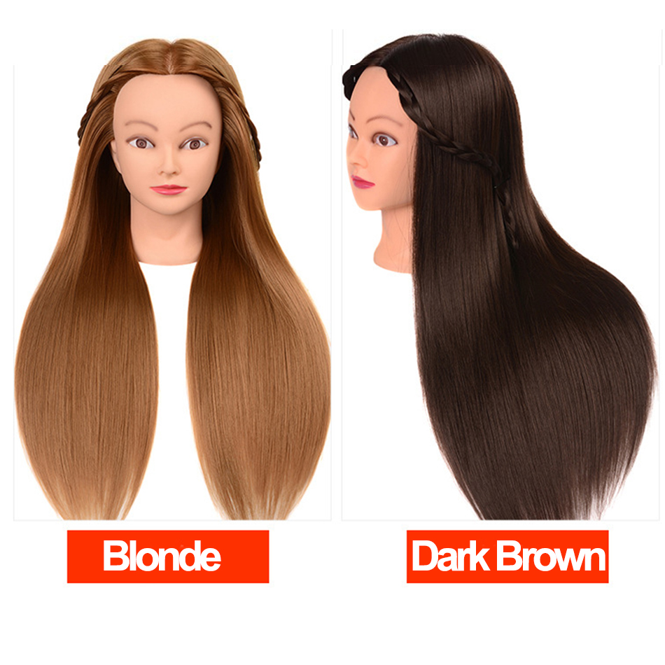 Cabeça de manequim realista com cabelo sintético, versátil beleza formação ajuda, cabeleireiro, maquiagem prática, Heather Stand