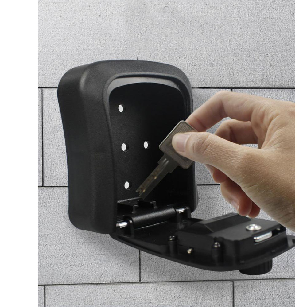 Nuevo Caja de bloqueo de llave con contraseña de código inteligente, caja de seguridad con llave montada en la pared, caja de seguridad impermeable para exteriores, contraseñas de 4 dígitos