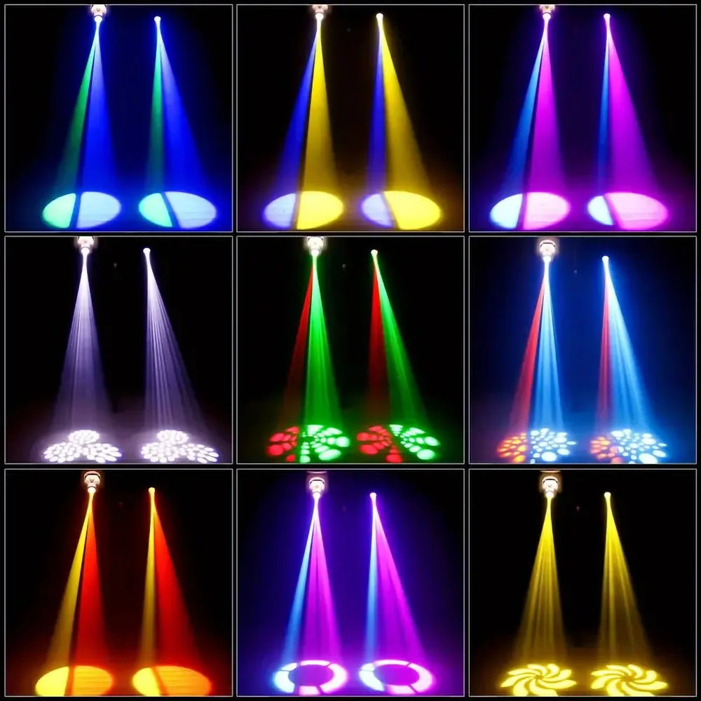80W 360° °   Ruchome głowice DJ na imprezy disco, światła sceniczne 8*8 wzorów RGB DMX512 sterowane dźwiękiem, oświetlenie ambientowe dla publicy na wesela i do klubów.